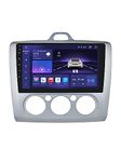 hizpo Android Car Stereo Bluetooth Handsfree Compatible with Ford Focus Exi MT 2 3 Mk2/Mk3 2004-2011 HD Touch Screen Supports Apple Carplay/Android Auto Car Stereo Radio 3G+32G-Silver