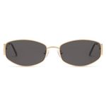 Appassal Retro Oval Sunglasses For Women Men Hexagonal Rectangle Metal Frame Sun Glasses AP3625,Gold/Grey