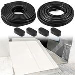 Frienda Basement Door Weather Strip Kit 33 ft U Shaped Gasket and 13 ft Bulb Trim Gasket Rubber Door Seal Strip Bottom Door Weatherstrip for Window Garage Weatherstripping
