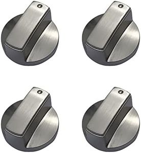 YANWANDEFA 4 Pcs 6MM Gas Hob Knobs Silver Cooker Hob Knobs Universal Gas Stove Knobs Metal Gas Hob Switch for Kitchen Cooker Gas Stove Oven Cooktop