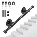 Handrails for Stairs, Sunowl 0.5M Stair Handrail for Indoor Outdoor, Safety Wall Mounted Hand Rails Non-Slip Industrial Wrought Iron Banister Handrail for Elderly Kids Disabled