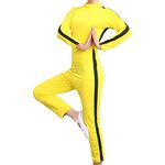 Xiedeai Unisex Adult Children Performance Martial Arts Tracksuits Cosplay - Yellow Chinese Kung Fu Jumpsuit Halloween Fighting Movie Film Costume Outfit Romper Sportswear 110cm