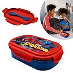 Spiderman Lunchbox, BPA Free Lunch Box Plastic Sandwich Boxes Childrens Food Contains Sporks Cutlery (3 in 1 Spoon, Fork, Knife) Suitable for Kids Travel School Nursery Picnic 3+ Years | 20cm