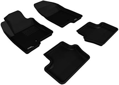 3D MAXpider Complete Set Custom Fit All-Weather Floor Mat for Select Jeep Compass Models - Kagu Rubber (Black)