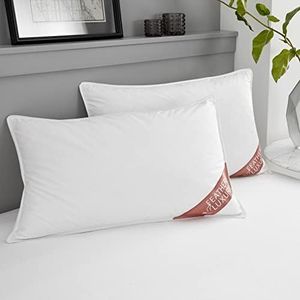 GC GAVENO CAVAILIA Duck Feather Pillows 2 Pack, Comfy Hotel Quality Pillow Pair, Washable Head Support Down Pillow, White, (50x70 cm)