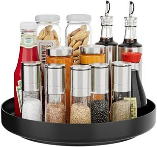 Ovicar Lazy Susan Turntable Organizer - Rotating Spice Rack Metal Lazy Susan for Cabinet Pantry Kitchen Countertop Bathroom Refrigerator Table Storage,11 inch (11inch Black)