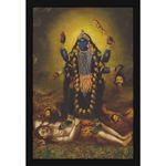 Mad Masters Durga Devi Goddess Kali Mata Painting Hanging Photo Frame Decorative Item for Living Room, Bedroom, Home Decor and Wall Decoration (MM 1805, 8x12 Inch, Paper, Without Plexi Glass)