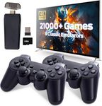 (2025 New Edition) Wireless Console Retro Video Game for TV- 4K Ultra HD | Video Game Console | 21000+ Classic Games | 10 Emulators | Dual-Player Setup | 2.4G Wireless Game Stick for All Age Group
