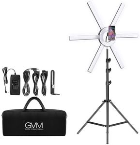 GVM Great Video Maker 600S LED Ring Light, 90W Dimmable Led Video Light Kit with Detachable Light Bars, Photography Lighting Led Video Lighting Kit for Live Broadcast, YouTube, CRI 97+ 3200K-5600K