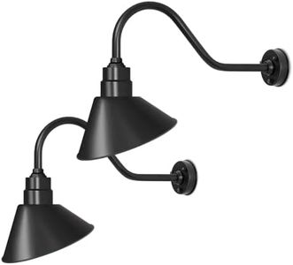 Franing 10-Inch Outdoor Gooseneck Barn Sign Light with Extended Arm Design – Suitable for Storefronts, Retail Stores, and Restaurants, 2-Pack