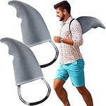 Gejoy 2 Pieces Shark Fin Accessory Gray Shark Fin Costume Easy-to-wear Sharks Play Costume Props for Adults