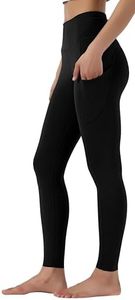 Leovqn Yoga Pants with Pockets Gym Legging Women High Waist Sport Running Workout Tummy Control Leggings - Black S