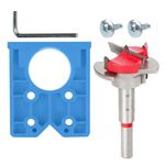 35mm Hinge Jig Drill Bits Set Forstner Bit Sets Positioner Concealed Door Hole Drilling Woodworking DIY Tools for Cabinet Hinges Mounting Plates Kitchen Cupboard and Wood Furniture (Blue)