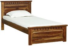 UrbonArts Solid Sheesham Wood Single Size Bed Without Storage (Teak)