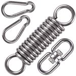 WAREMAID Stainless Steel Punching Bag Hanger, Heavy Bag Spring Hammock Chair Swing Hanging Kit, Suspension Swivel Hooks with 2 Spring Snap Hook Carabiners for Hanging Chair, Swings, Heavy Bag, 500LBS