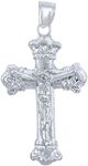 Religious Jewelry 925 Sterling Silver Vintage Antique Look Crucifix Cross Pendant Necklace