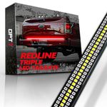 OPT7 60" Redline Triple LED Tailgate Light Bar w/Sequential RED Turn Signal - 1,200 LED Solid Beam - Weatherproof No Drill Install - Full Function Reverse Brake Running 2yr Warranty