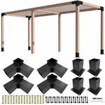 ITeVe.GD Pergola Brackets Kit,Galvanized Steel 3-Way Brackets with Post Anchors DIY Kit for 4 x 4 (Actual 3.5" x 3.5") Lumber,Heavy Duty Metal Suitable for Outdoor PergolasGazebos,Gardens……