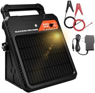 10 Miles Solar Electric Fence Charger 0.16J Portable Fence Energizer, Solar Fence Charger for Livestock Defense, 24-Hour Uninterrupted Protection