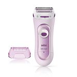 Braun Silk-épil Lady Shaver 5-100 2-in-1 Wireless Electric Women's Razor and Trimmer, Pink