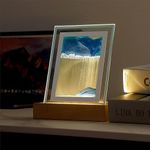 SQUICKLE 3D Deep Sea Sandscape in Motion Display || Moving Sand Art Painting Night Light || Flowing Sand Frame for Home Decor, Office, Living Room (Multicolor) (Pack of 1) (Square)