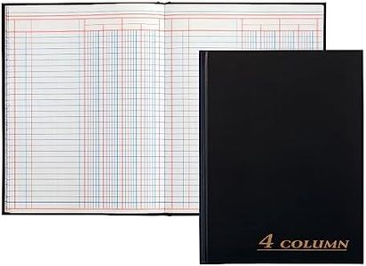 Adams Account Book, 4-Column, Black Cloth Cover, 9.25 x 7 Inches, 80 Pages Per Book (ARB8004M)