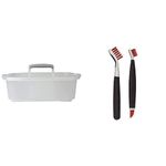 Casabella Plastic Multipurpose Cleaning Storage Caddy with Handle (1.5-Gallon) + Oxo Deep Clean Brush Set