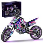 Mesiondy Pink Motorcycle Toy Building Blocks Set,Stem Bricks Sets,Toys Build A Model Motorcycle, (476 Pieces) for Boys Girls & Adults Kids Boys Ages 6 7 8 9 10 11 12+ (red)