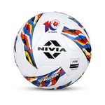 Nivia Shastra Football with ISL Logo, 8 Panels Football, FIFA Quality PRO, PU Micro Leather, Hand Stitched, Suitable for Soft & Wet Ground,Hard GroundGrass & Artifical Turf, Multicolor Size - 5