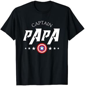 Captaine papa super héros cadeau papa anniversaire Noël fête T-Shirt