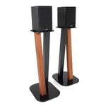 EXIMUS One Pair Fixed Height Universal Speaker Floor Stands - Cedar Black - 600 Series