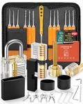 Eventronic Lock Picking Set, 36-Piece Lock Pick Set with 4 Transparent Training Locks and Manual and Zip Case for Lockpicking, Extractor Tool for Beginner and Locksmith Training(Orange)