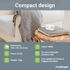 FireAngel Carbon Monoxide Alarm – Battery Operated CO Detector