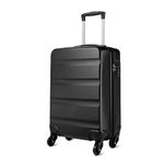 Kono Cabin Luggage Hard Shell ABS Carry-on Suitcase with 4 Spinner Wheels and Dial Combination Lock(Black)