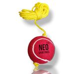 Neo Sportings Heavy Tennis Red Hanging Ball, Two Knots, 3.6 metres Nylon Yellow Rope(Pack of 1)