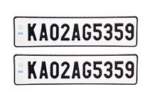 INNOVQARAJ Embossed IND Number Plate for CAR | Road Legal Font| No Bar or Serial Code (White)