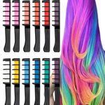 SKINPLUS Mini Temporary Hair Color Chalk Hair Dye Chalk Comb Washable Chalk Comb For Girl And Women - 12 Pcs