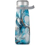 S'well Stainless Steel Traveler 32 Fl Ounces Ocean Marble Triple-Layered Vacuum-Insulated Travel Mug Keeps Coffee, Tea and Drinks Cold for 50 Hours and Hot for 18 BPA-Free Water Bottle