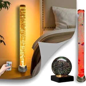 Playlearn Sensory Bubble Tube & Remote 90cm with Light-Up Fibre Ball, Mesmerizing Aquarium Experience with Color-Changing LED Lights, Perfect for ADHD and Sensory Stimulation