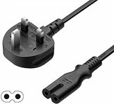 FSKE 3 Meters Power Cable Figure 8 Power Lead IEC C7 UK Plug Power Cord 2 Pin Mains Lead for LG Sony TV PS4 PS5 Sky Box XBox Playstation Samsung Philips Hisense Panasonic Sharp TCL Smart TV Monitor