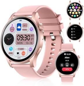 Tulbeys 1,43" Smartwatch für Männer Frauen mit Bluetooth-Anruf, DIY-Zifferblatt, Herzfrequenz-/Schlafmonitor, 107+ Sportmodi, IP67 wasserdicht, Android/iOS kompatibel (Rosa)
