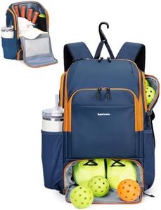 sportsnew Bundle: Blue Insulated Water Bottle Holder (32oz/40oz, Strap, Phone Pocket). For Pickleball, Hiking & Travel + Navy Blue Pickleball Backpack (Waterproof, Shoe Compartment, Fence Hook)