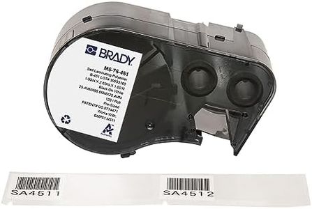 Brady Self-Laminating Polyester Pre-Sized Labels for Label Printer BMP51/BMP53/M511-120 Self Adhesive Printer Labels - Black on White, Transparent (66,68 mm (W) x 25,40 mm (H)) - M5-75-461
