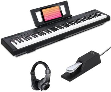 AODSK Weighted Piano 88-Key Beginner Digital Piano,Full Size Weighted keyboard with Hammer Action,with Sustain Pedal,15W Stereo Speakers,MP3 Function,Piano Lessons,Black,S-200