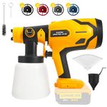 Paint Sprayer for Dewalt 20V MAX Battery,HVLP Spray Paint Gun with Motor and Copper Nozzle,600W Cordless Paint Sprayer for Home Interior and Exterior, House Painting(Tool Only)…