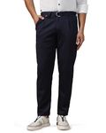 TOPLOT Men's Regular Casual Pants (Belt-Trouser-5173-Navy-28)