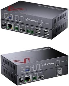 AV Access 8K KVM HDMI Extender Over CAT6/7, 328ft HDBaseT 2.0 Extender with 4 USB 2.0 Ports, 8K@60Hz 4:2:0, 4K@120Hz, EDID, HDCP 2.3, Audio Extraction, Zero-Latency, RS232, One-Way PoC, Plug & Play
