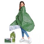 Emergency Blankets Mylar Thermal Blanket (5 Pack) of Space Blanket 82*52 I. Survival Blankets Heavy Duty Camping Gear , First Aid, Green
