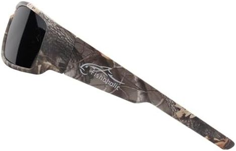 Fishoholic Polarized Fishing Sunglasses UV400 (14 Options) Fishing Gift with Hard Case & Pouch (CAMO, Black)