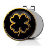 ClubSmith® Lucky Golf Ball Marker with Magnetic Hat Clip, Irish Clover & Shamrock, Premium Alignment Putting Mark, Funny Golf Accessories & Gifts for Men and Women (Royal Clover)